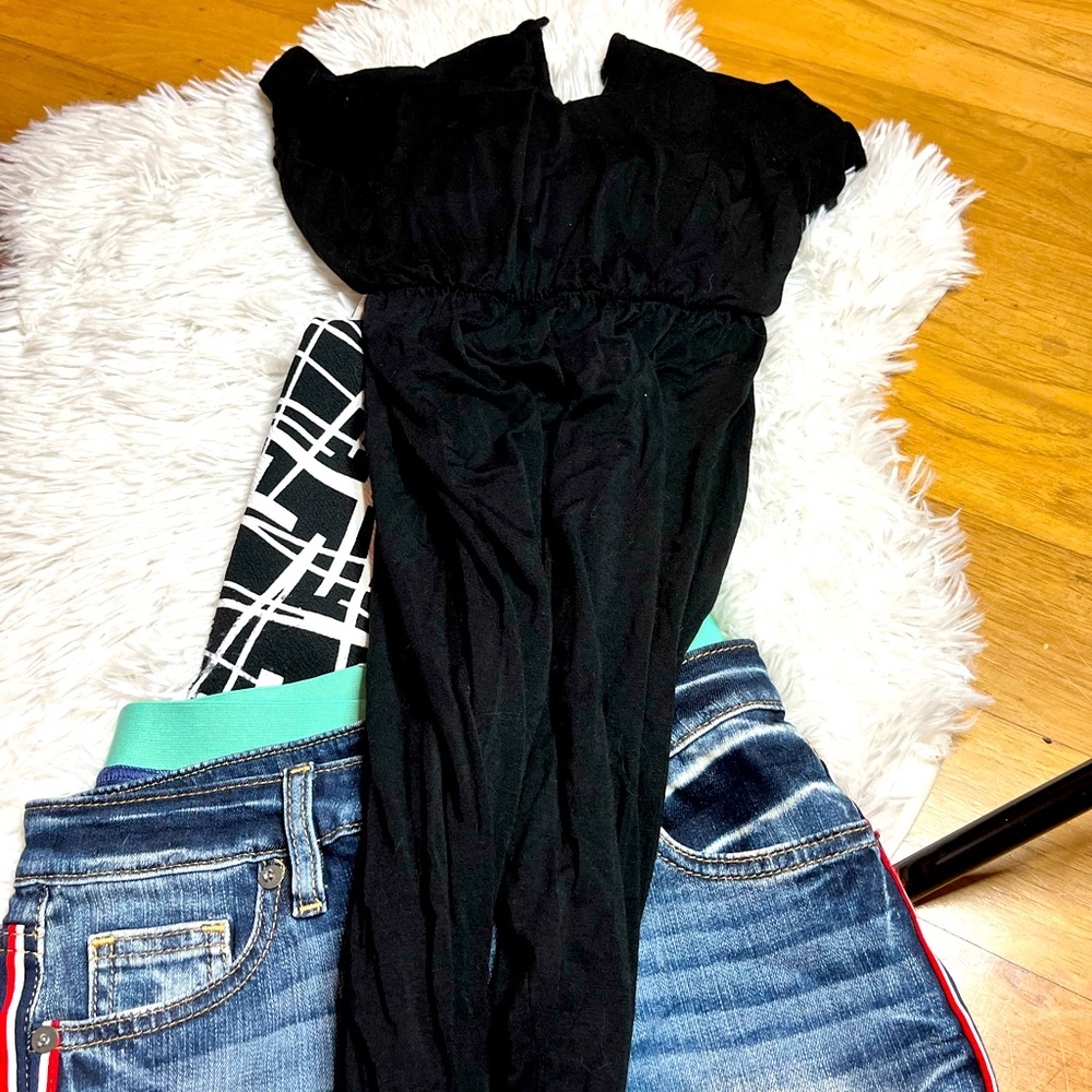 Black long legged romper